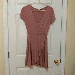 Blush pink wrap dress